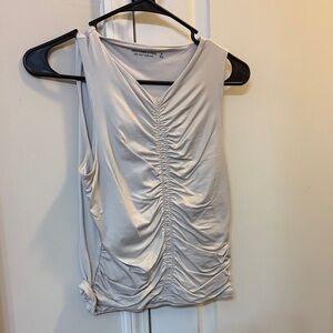 Abercrombie & Fitch Light Gray Ruched Front Tank